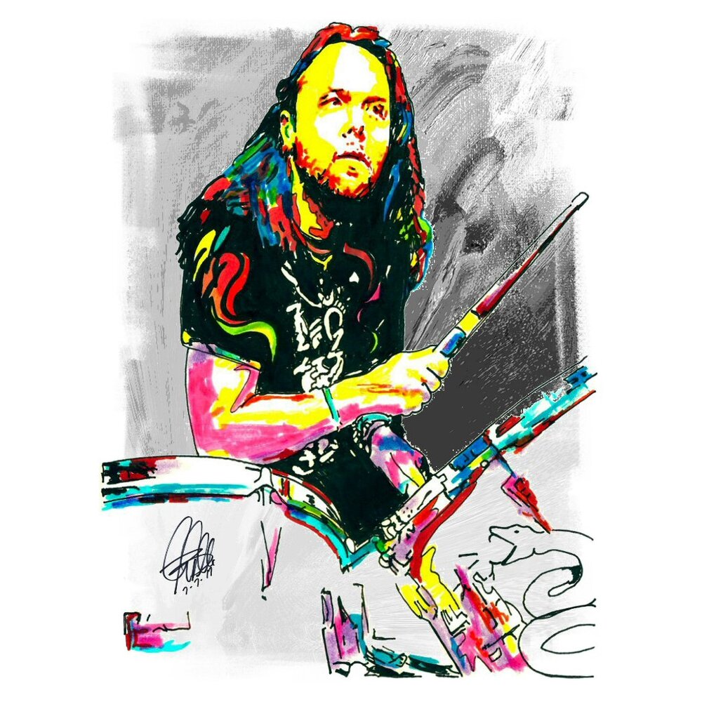Lars Ulrich Metallica Drums Heavy Metal Rock Music Poster Print Wall Art 18x24